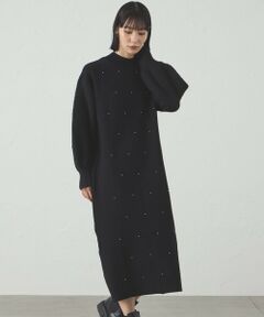CAST: / キャスト コロン ロング・マキシ丈ワンピース | 【1枚で着映える】スタッズニットワンピース