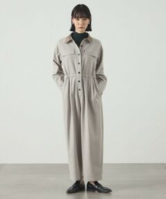 CAST: / キャスト コロン ロング・マキシ丈ワンピース | 【1枚で着映える】ソフトフランネルジャンプスーツ