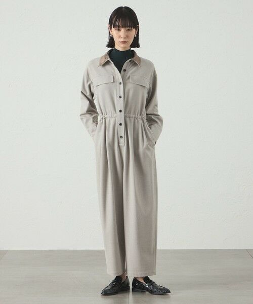 CAST:/キャスト コロン 【1枚で着映える】ソフトフランネルジャンプスーツ ベージュ M CAST:/キャスト コロン 【1枚で着映える】ソフトフランネルジャンプスーツ ベージュ M