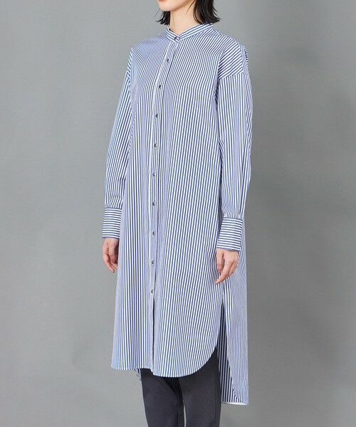 CAST: / キャスト コロン シャツ・ブラウス | 【CAST COLON】スタンドカラーストライプロングシャツ | 詳細5
