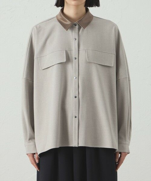 CAST: / キャスト コロン シャツ・ブラウス | 【セットアップ対応】オーバーサイズフラノブラウス | 詳細3