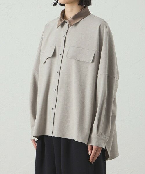 CAST: / キャスト コロン シャツ・ブラウス | 【セットアップ対応】オーバーサイズフラノブラウス | 詳細4