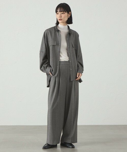 CAST: / キャスト コロン シャツ・ブラウス | 【セットアップ対応】オーバーサイズフラノブラウス | 詳細1