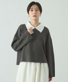 CAST: / キャスト コロン ニット・セーター | 【1枚で着映える】ビックボーダークロップドニット