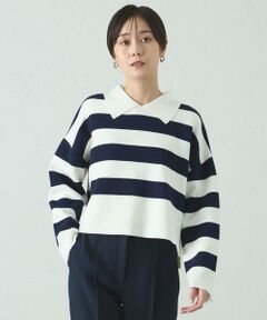 CAST: / キャスト コロン ニット・セーター | 【1枚で着映える】ビックボーダークロップドニット