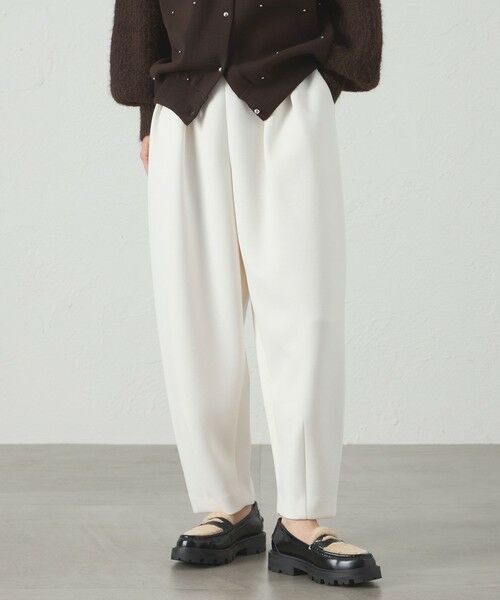 CAST: / キャスト コロン パンツ | 【イージーケア/着回し抜群】ポンチフォルムパンツ(オフホワイト)