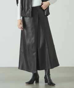 CAST: / キャスト コロン ロング・マキシ丈スカート | 【着回し抜群/イージーケア】フェイクレザースカート
