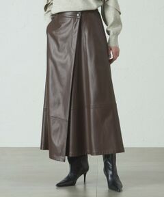 CAST: / キャスト コロン ロング・マキシ丈スカート | 【着回し抜群/イージーケア】フェイクレザースカート