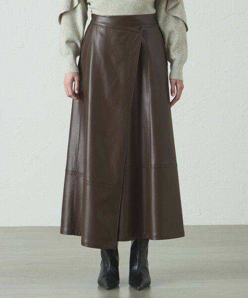 CAST: / キャスト コロン ロング・マキシ丈スカート | 【着回し抜群/イージーケア】フェイクレザースカート | 詳細4