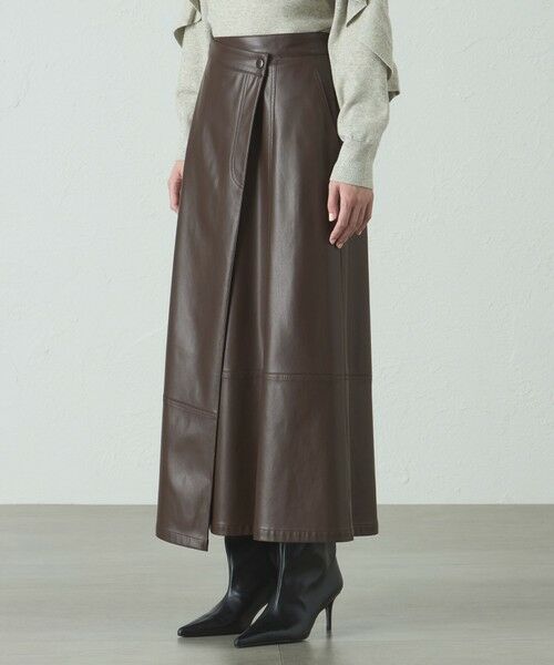 CAST: / キャスト コロン ロング・マキシ丈スカート | 【着回し抜群/イージーケア】フェイクレザースカート | 詳細5