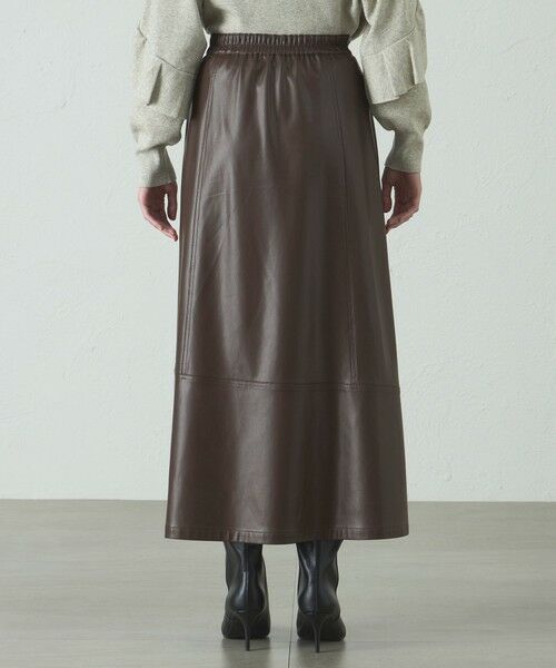 CAST: / キャスト コロン ロング・マキシ丈スカート | 【着回し抜群/イージーケア】フェイクレザースカート | 詳細6