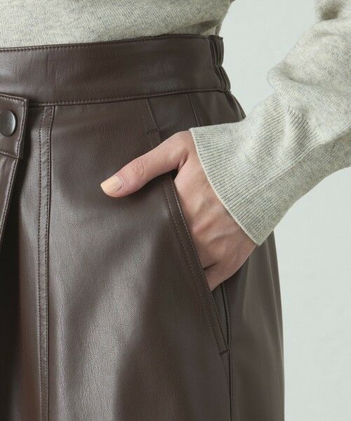 CAST: / キャスト コロン ロング・マキシ丈スカート | 【着回し抜群/イージーケア】フェイクレザースカート | 詳細7