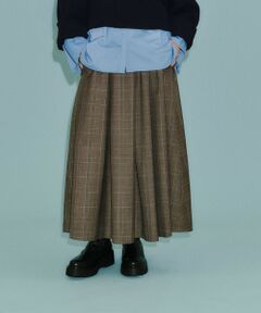CAST: / キャスト コロン ロング・マキシ丈スカート | 【CAST COLON】タックギャザーチェックスカート
