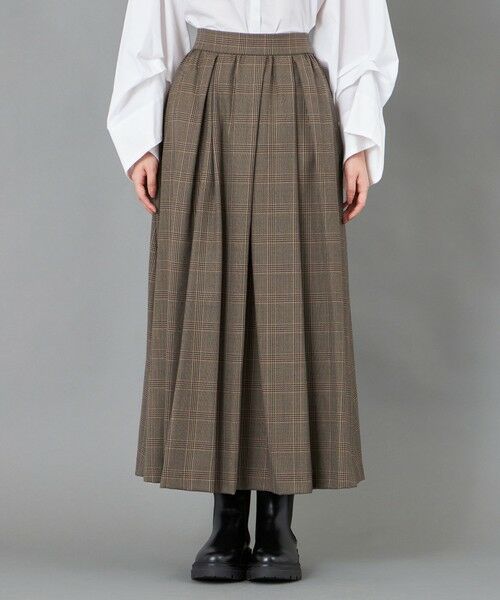CAST: / キャスト コロン ロング・マキシ丈スカート | 【CAST COLON】タックギャザーチェックスカート | 詳細7