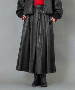 CAST: / キャスト コロン ロング・マキシ丈スカート | 【CAST COLON】タックギャザーサテンスカート