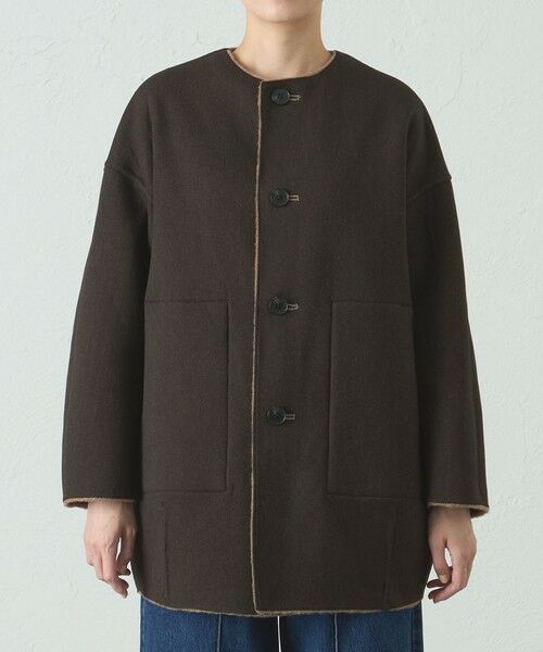 CAST: / キャスト コロン その他アウター | ボンディングリバーシブルミドルコート | 詳細10