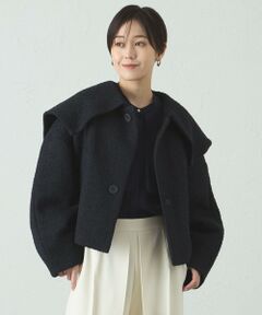 CAST: / キャスト コロン その他アウター | ヘリンボンツィードショールカラーコート