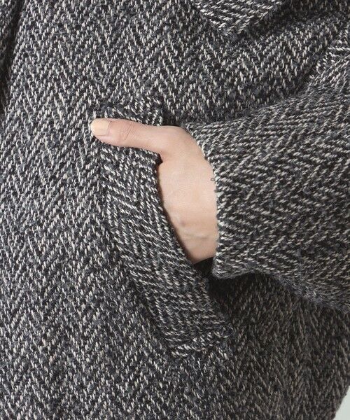 CAST: / キャスト コロン その他アウター | ヘリンボンツィードショールカラーコート | 詳細7