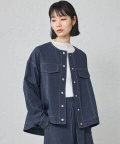 CAST: / キャスト コロン その他アウター | 【機能性/着回し抜群】フレアデニムライクジャケット