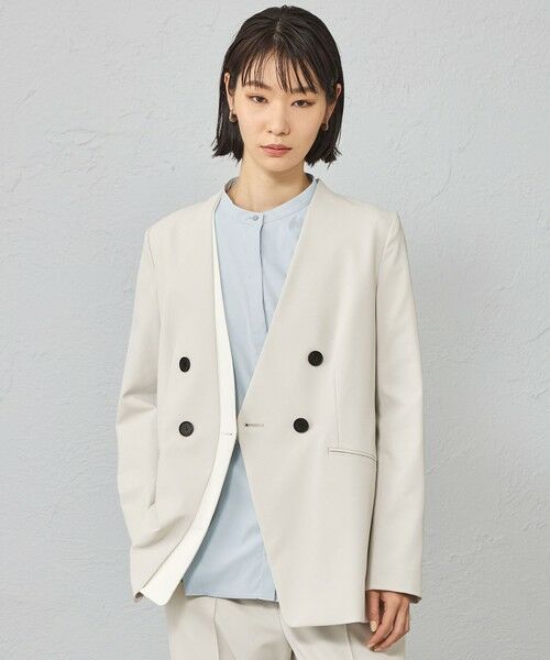 CAST: / キャスト コロン その他アウター | 【はっ水/UV対策/セットアップ対応】フェイクレイヤードバイカラージャケット（ベージュ）