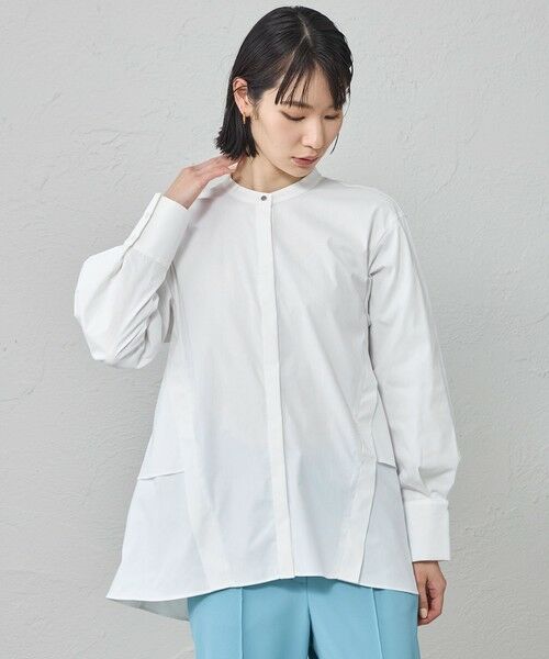 CAST: / キャスト コロン シャツ・ブラウス | 【吸水速乾・UV対策】バックレイヤードフレアブラウス（ホワイト）