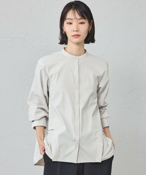 CAST: / キャスト コロン シャツ・ブラウス | 【吸水速乾・UV対策】バックレイヤードフレアブラウス（グレー2）