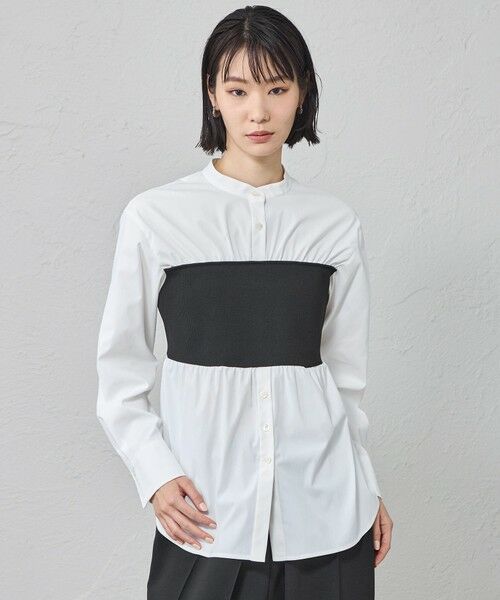 CAST: / キャスト コロン シャツ・ブラウス | 【1枚で着映える】ビスチェコンビブラウス（ブラック）