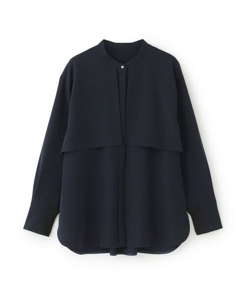 CAST: / キャスト コロン シャツ・ブラウス | 【着用しわ軽減/吸水速乾】ガンパッチブラウス（ネイビー）