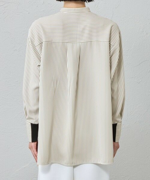 CAST: / キャスト コロン シャツ・ブラウス | 【着用しわ軽減/吸水速乾】ストライプガンパッチブラウス | 詳細6