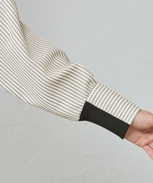 CAST: / キャスト コロン シャツ・ブラウス | 【着用しわ軽減/吸水速乾】ストライプガンパッチブラウス | 詳細9