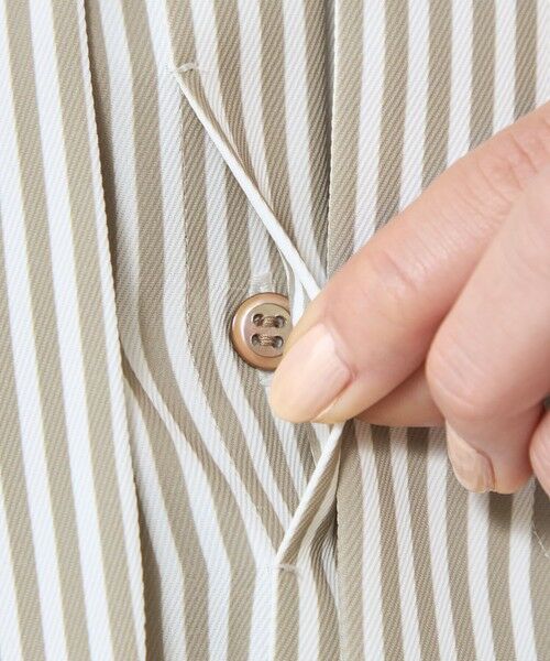 CAST: / キャスト コロン シャツ・ブラウス | 【着用しわ軽減/吸水速乾】ストライプガンパッチブラウス | 詳細10