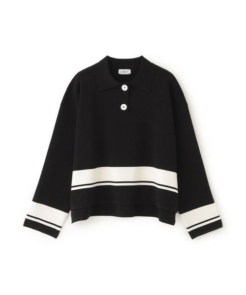 CAST: / キャスト コロン ニット・セーター | 【1枚で着映える】ボーダーニット（ブラック）