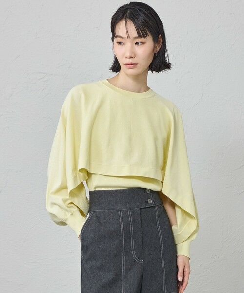 CAST: / キャスト コロン ニット・セーター | 【1枚で着映える/手洗い可能】レイヤードニット（イエロー3）