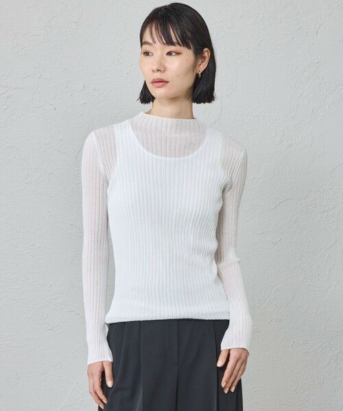 CAST: / キャスト コロン ニット・セーター | 【定番/着回し抜群】シアーニットタートル（ホワイト）