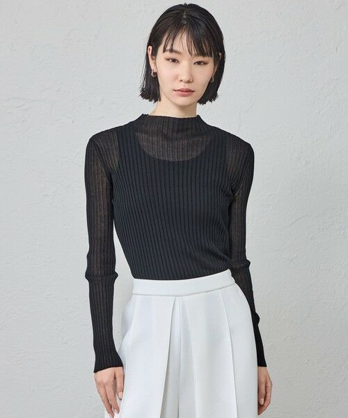 CAST: / キャスト コロン ニット・セーター | 【定番/着回し抜群】シアーニットタートル（ブラック）