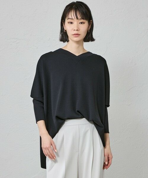 CAST: / キャスト コロン ニット・セーター | 【1枚で着映える/セットアップ対応】バックボタンニット（ブラック）