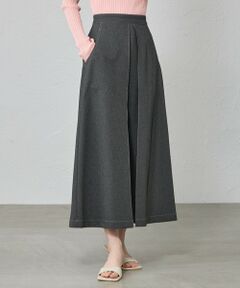 CAST: / キャスト コロン ロング・マキシ丈スカート | 【機能性/着回し抜群】タックデザインデニムライクスカート