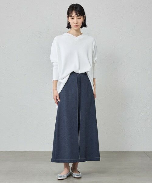 CAST: / キャスト コロン ロング・マキシ丈スカート | 【機能性/着回し抜群】タックデザインデニムライクスカート | 詳細3