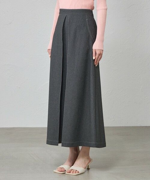 CAST: / キャスト コロン ロング・マキシ丈スカート | 【機能性/着回し抜群】タックデザインデニムライクスカート | 詳細7