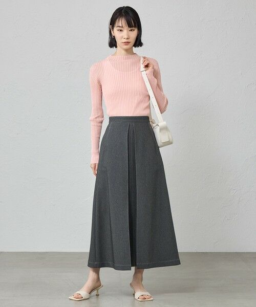 CAST: / キャスト コロン ロング・マキシ丈スカート | 【機能性/着回し抜群】タックデザインデニムライクスカート | 詳細1