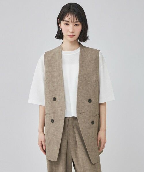 CAST: / キャスト コロン その他アウター | リネンライクジレ（ブラウン7）