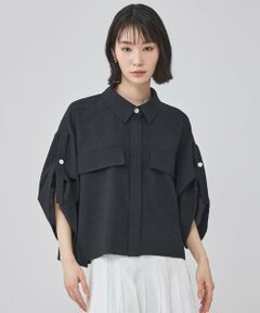 CAST: / キャスト コロン シャツ・ブラウス | リネンライクロールアップブラウス