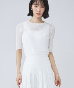 CAST: / キャスト コロン ニット・セーター | ハーフスリーブシアーニット