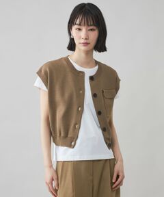 CAST: / キャスト コロン ニット・セーター | 【CAST COLON】クロップドニットジレ