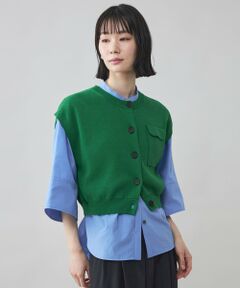 CAST: / キャスト コロン ニット・セーター | 【CAST COLON】クロップドニットジレ