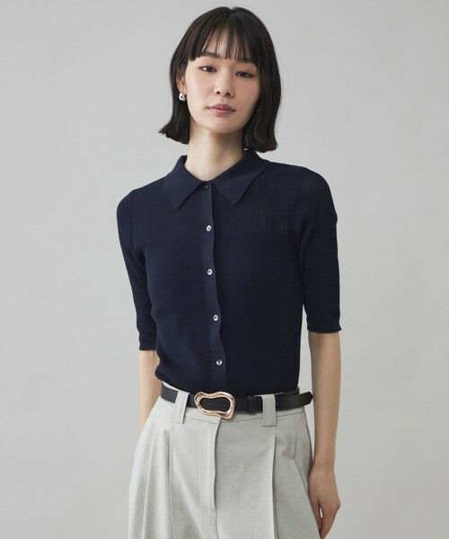 CAST: / キャスト コロン ニット・セーター | 【CAST COLON】コンパクトシアーニットポロ（ネイビー）