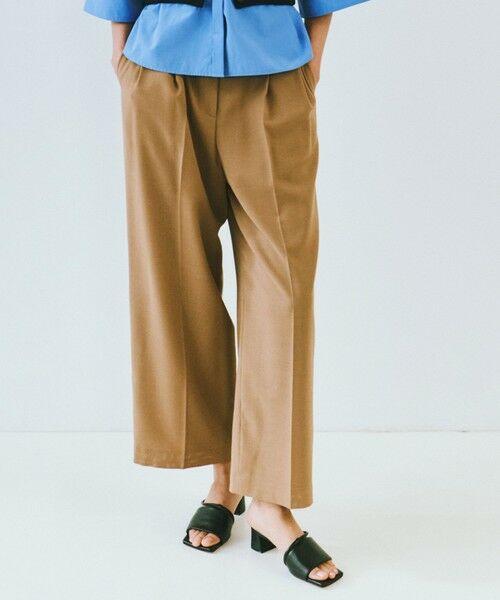 CAST: / キャスト コロン パンツ | 【CAST COLON】ウールメッシュツータックパンツ（ベージュ）