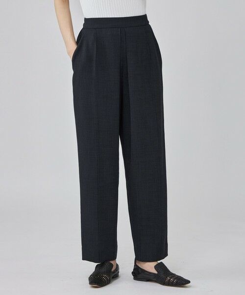 CAST: / キャスト コロン パンツ | リネンライクタックフォルムパンツ（ネイビー）