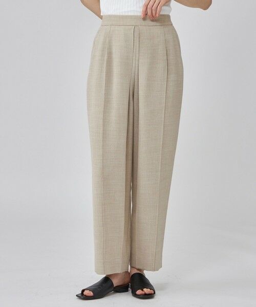 CAST: / キャスト コロン パンツ | リネンライクタックフォルムパンツ（ベージュ）
