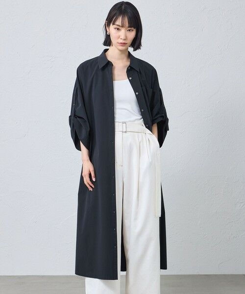 CAST: / キャスト コロン ロング・マキシ丈ワンピース | 【早割10％OFFキャンペーン】ロールアップシャツワンピース（ネイビー）